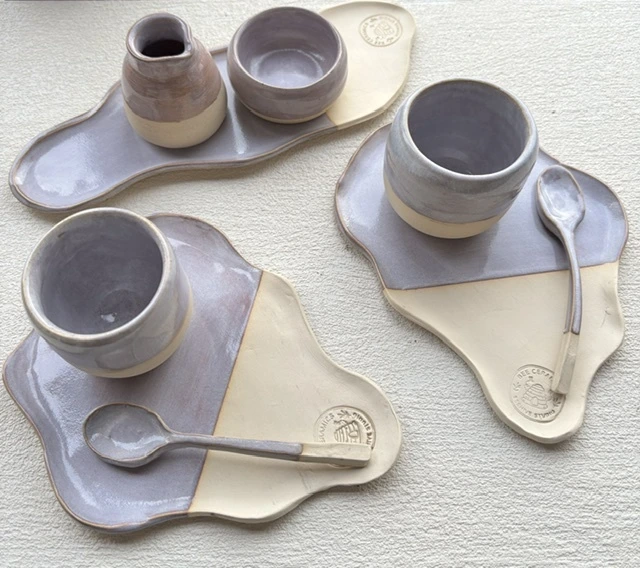 Koffieset Melk en suiker Lila